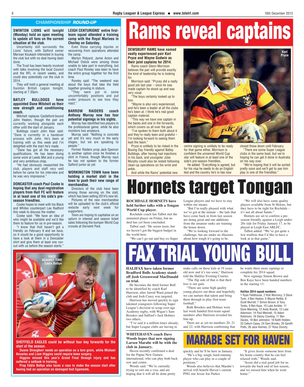 League Express Preview Pages