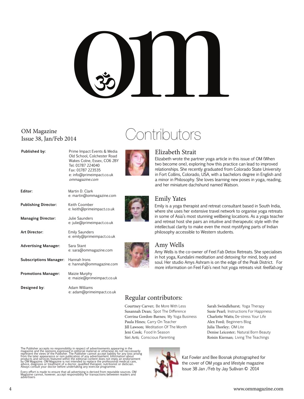 OM Yoga Magazine Preview Pages