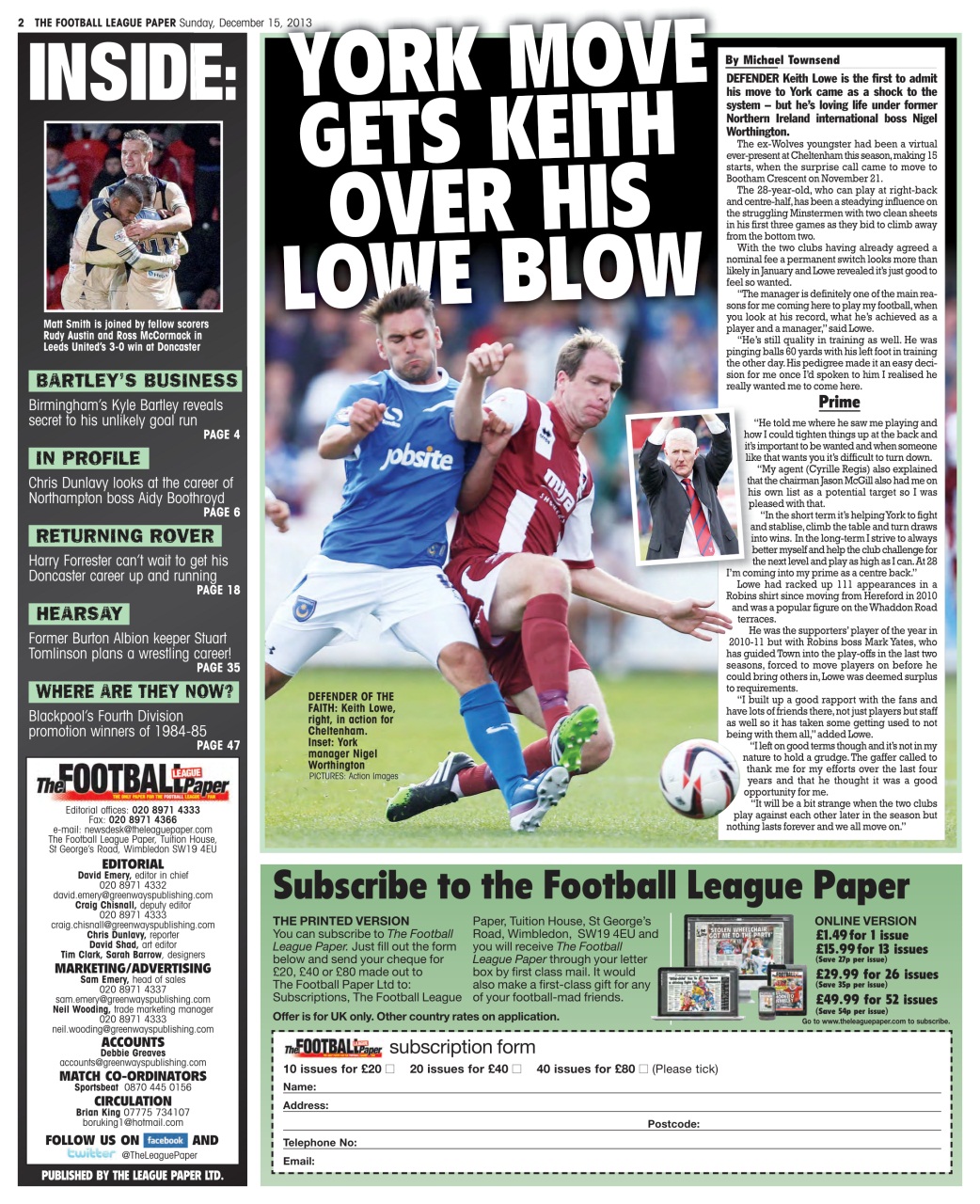 The Football League Paper Preview Pages