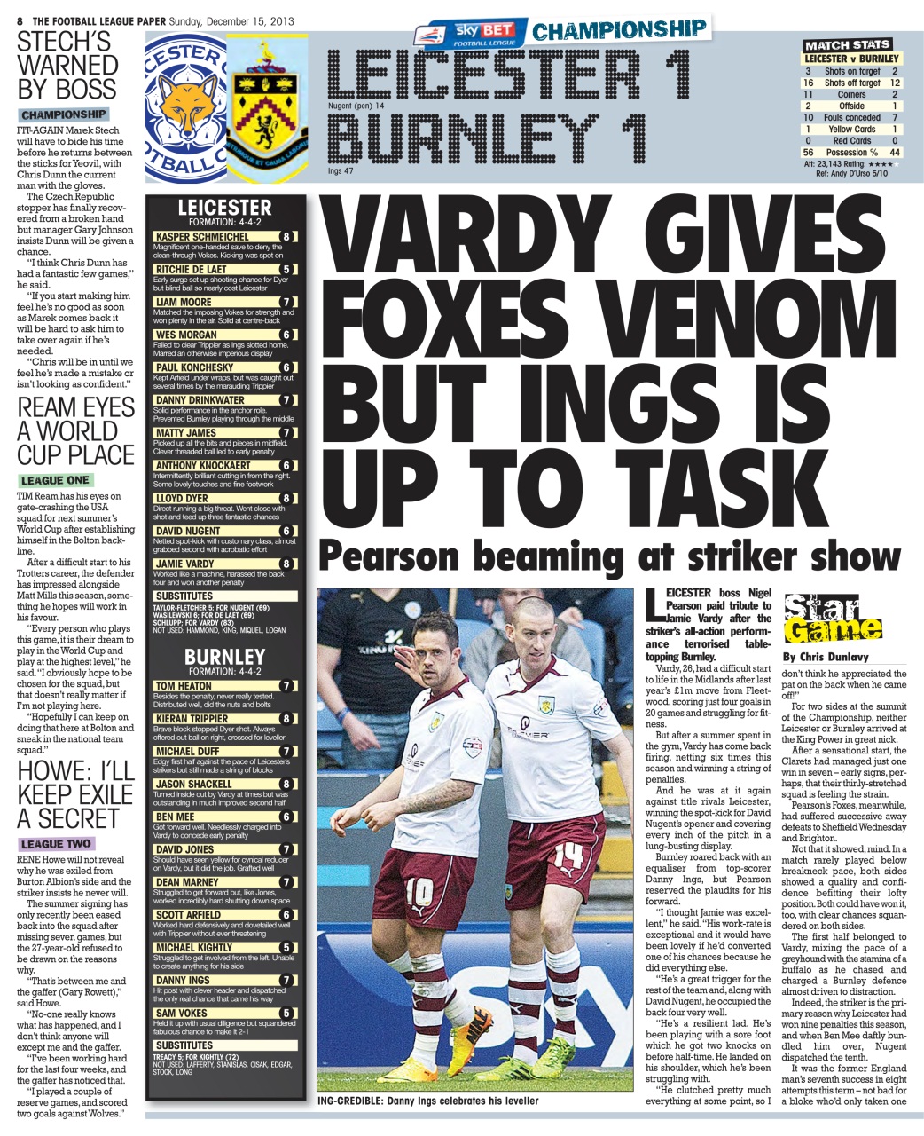The Football League Paper Preview Pages