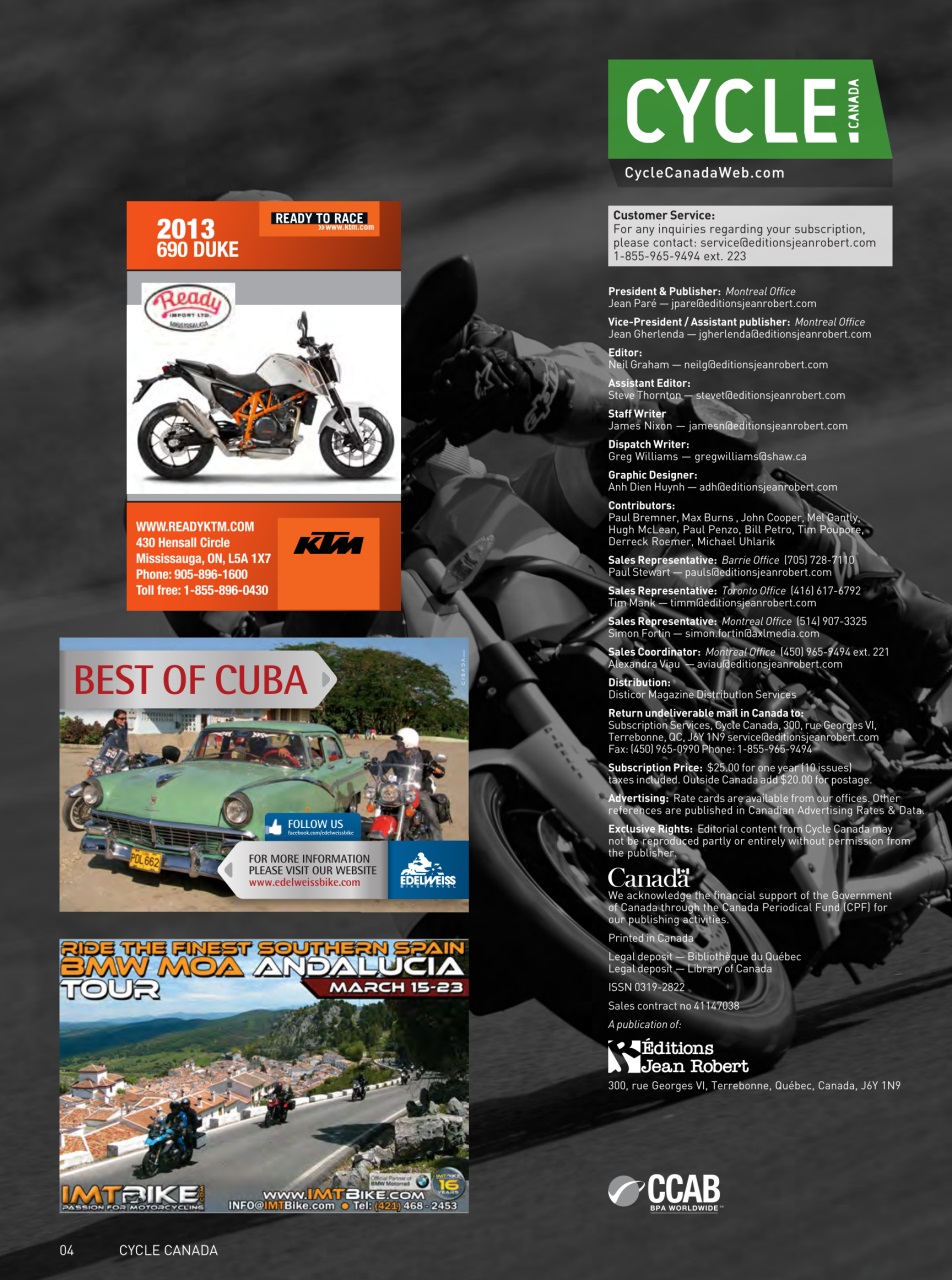 Cycle Canada Preview Pages