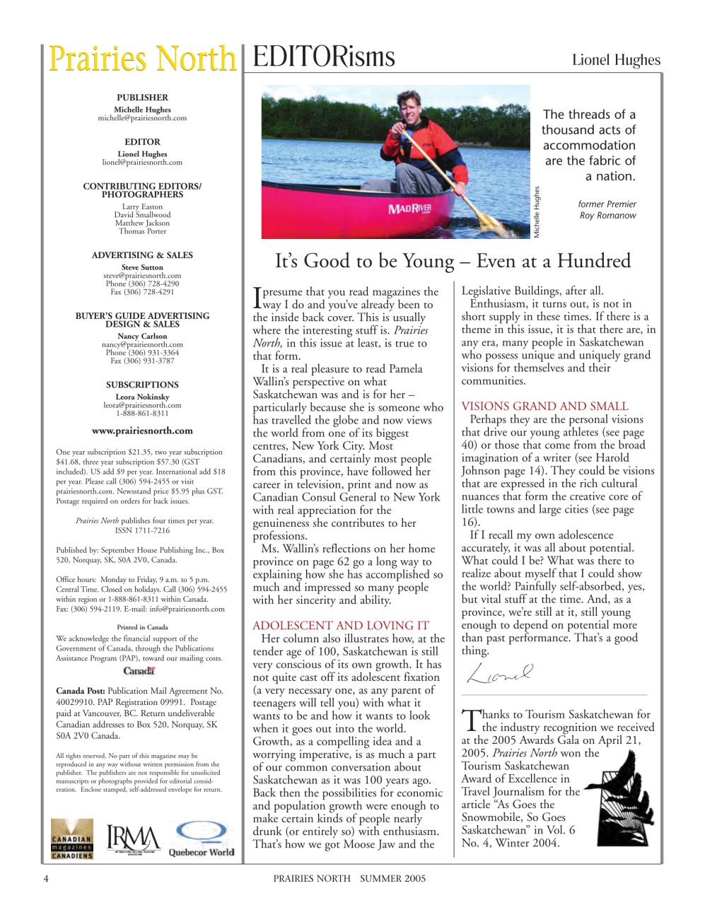 Prairies North Magazine Preview Pages