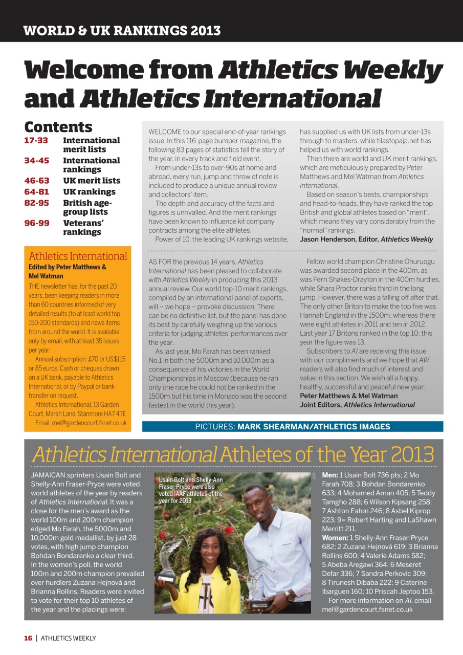 AW – Athletics Weekly Magazine Preview Pages