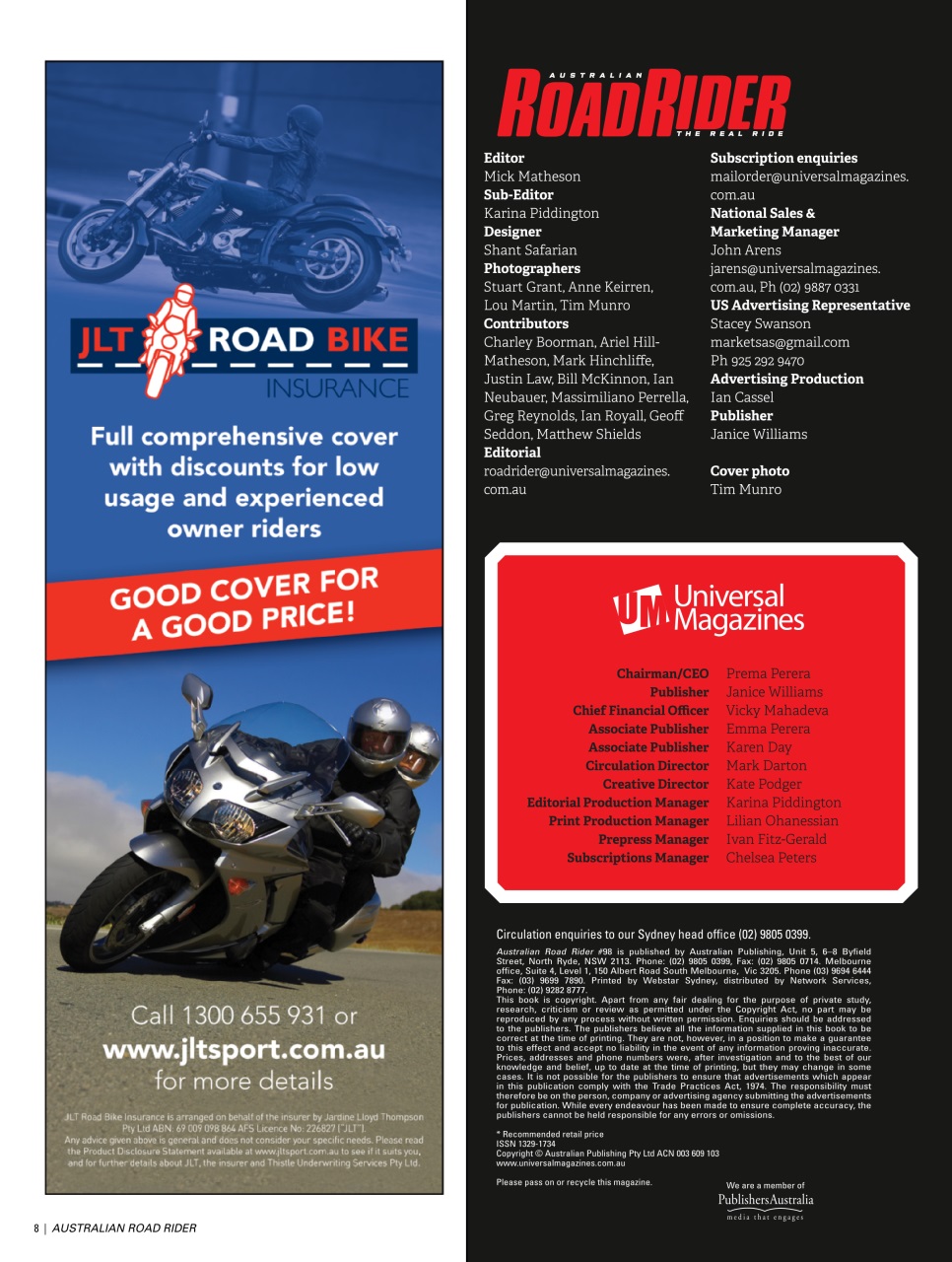 Australian Road Rider Preview Pages