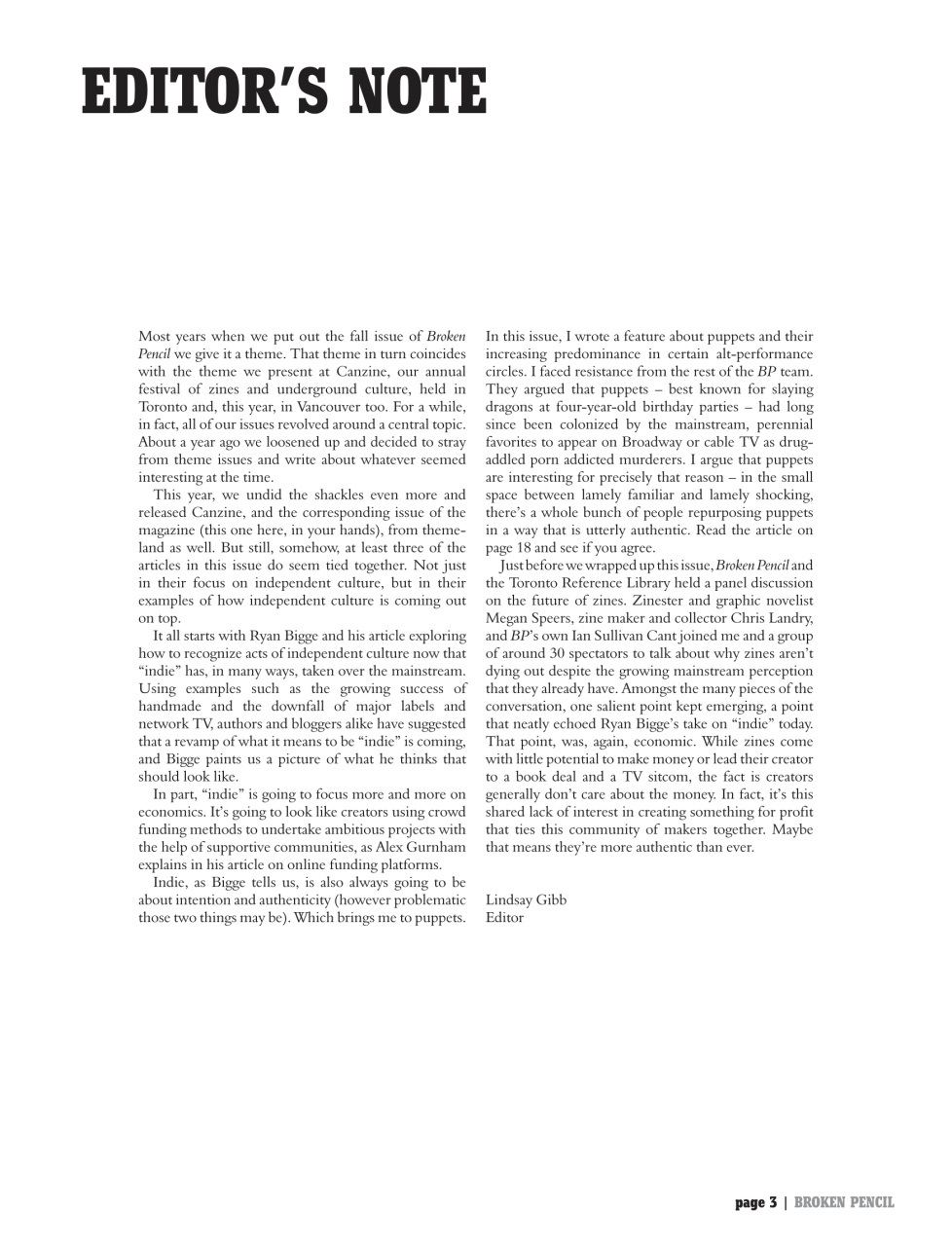 Broken Pencil Preview Pages