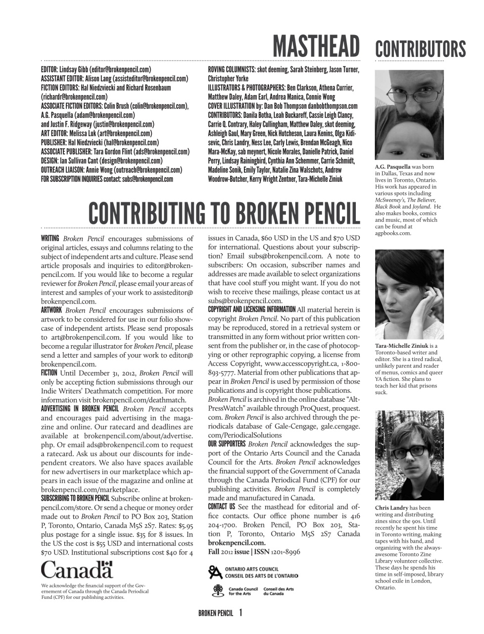 Broken Pencil Preview Pages