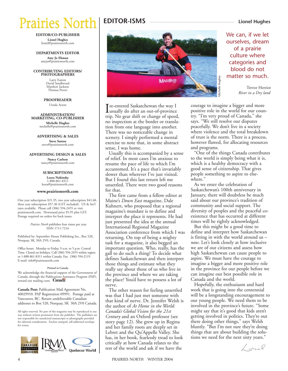 Prairies North Magazine Preview Pages