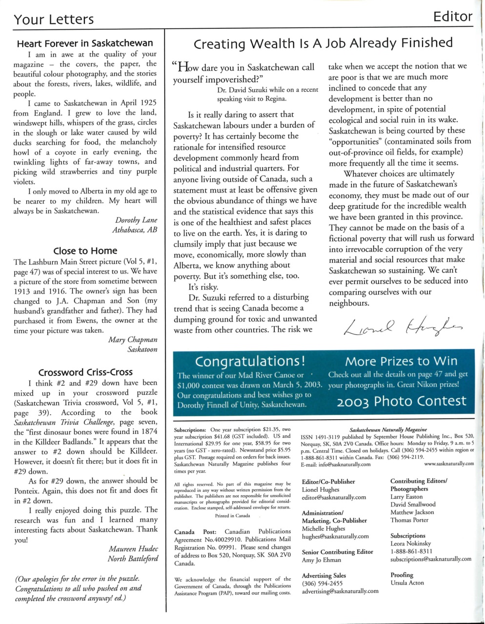 Prairies North Magazine Preview Pages