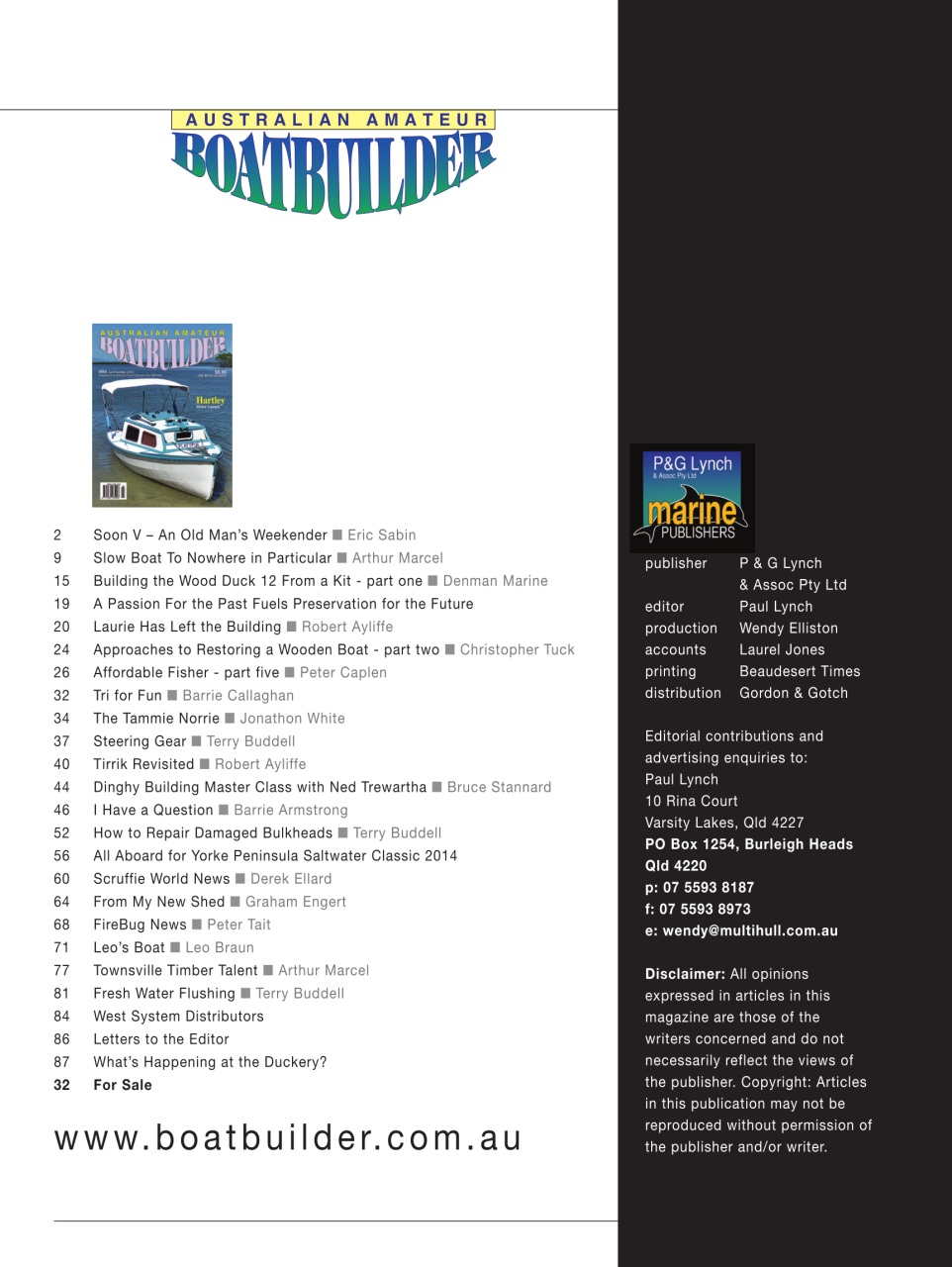 Australian Amateur Boat Builder Preview Pages