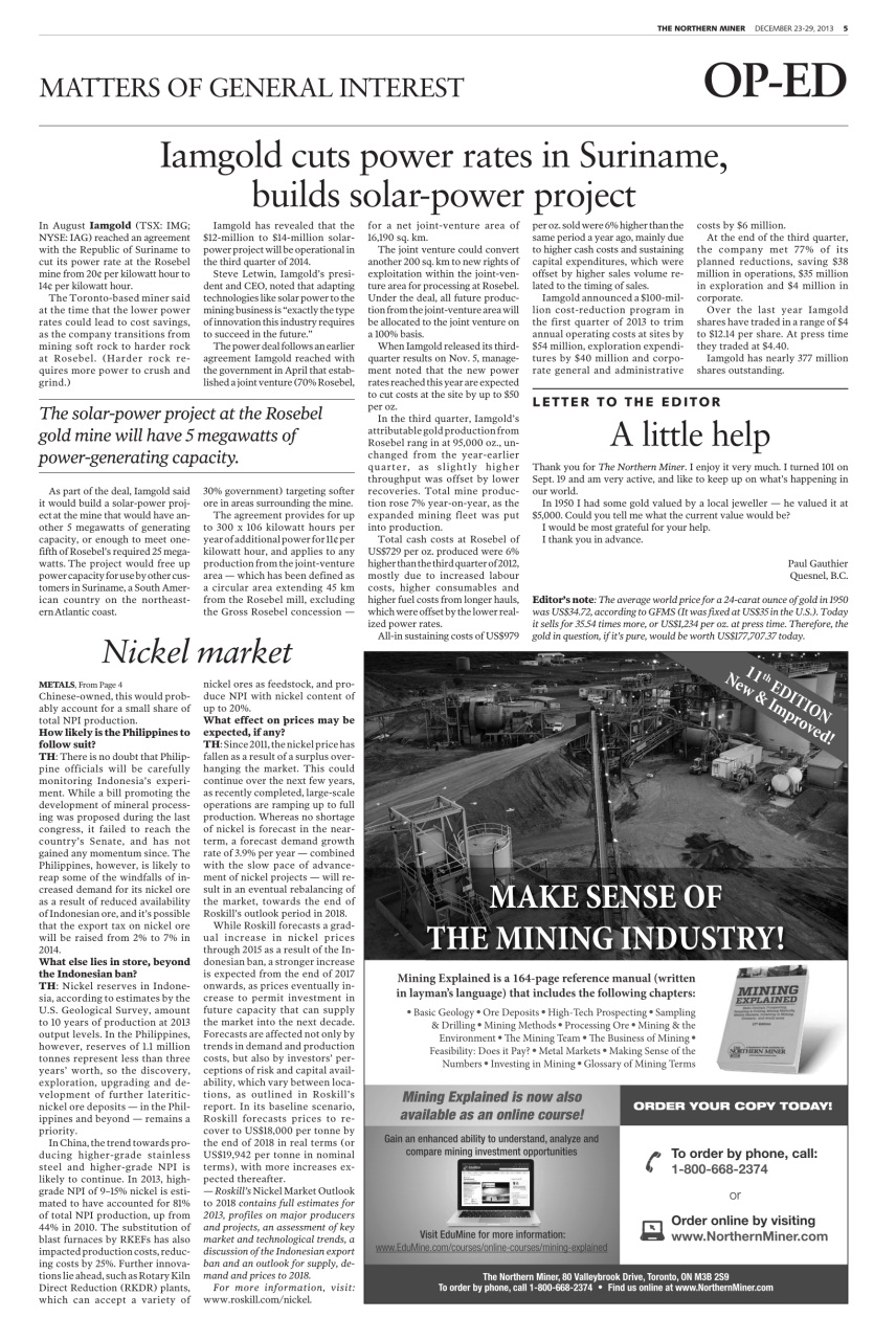 The Northern Miner Preview Pages