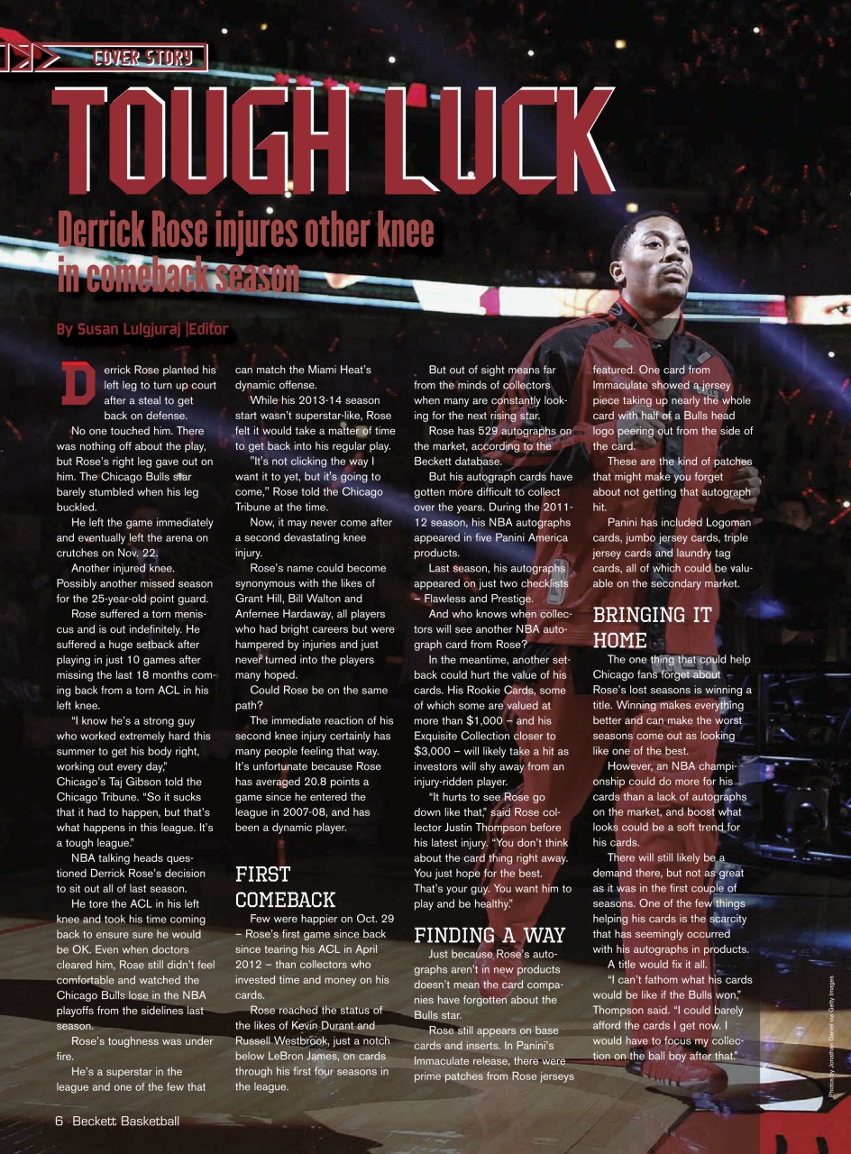 Beckett Basketball Magazine Preview Pages