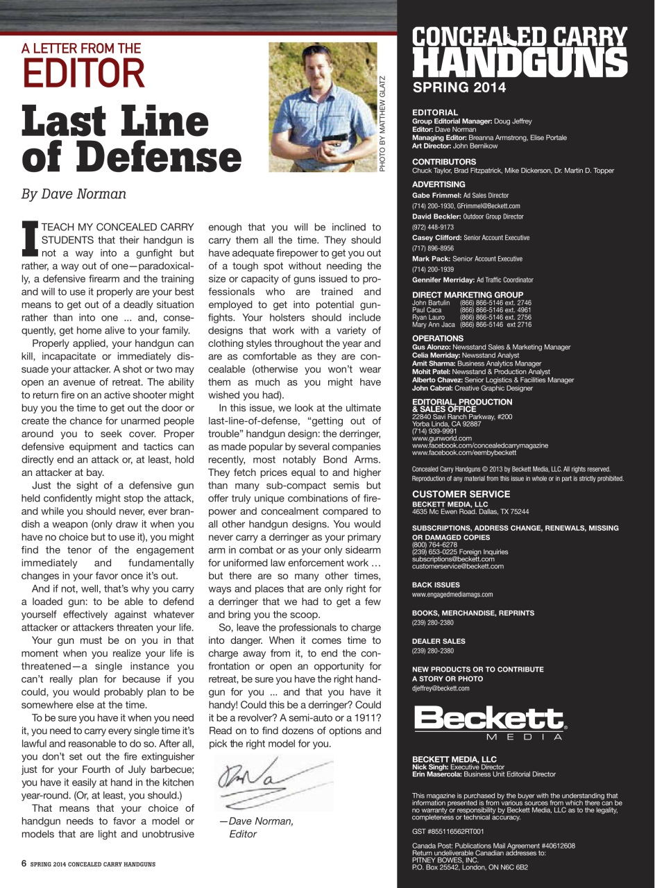 Concealed Carry Handguns Preview Pages