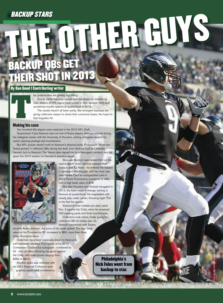 Beckett Football Magazine Preview Pages