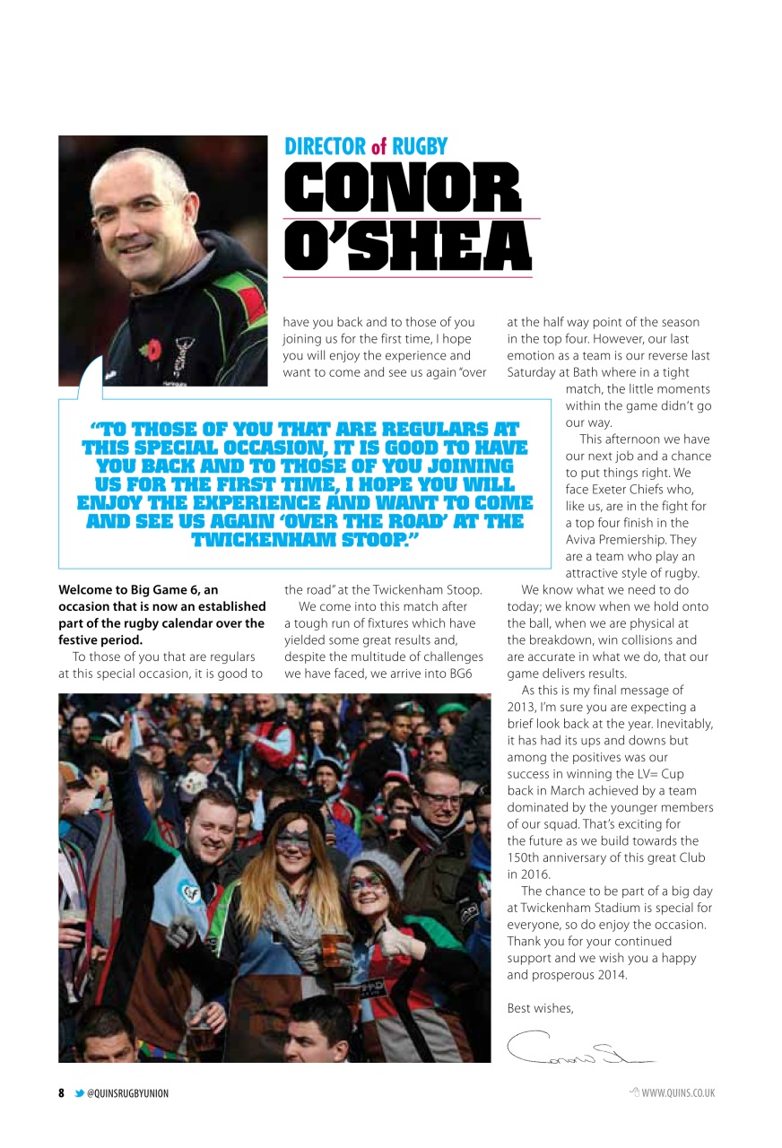 Harlequins Preview Pages