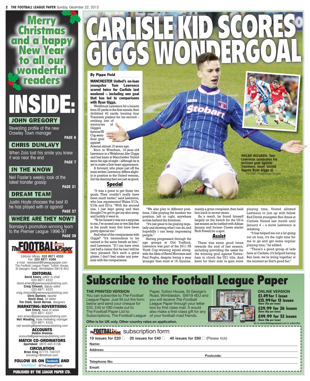 The Football League Paper Preview Pages