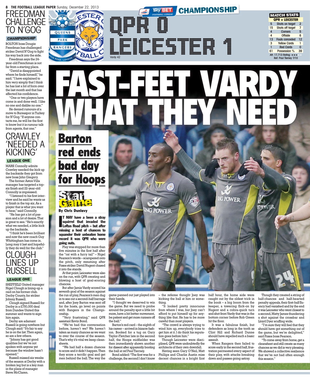 The Football League Paper Preview Pages