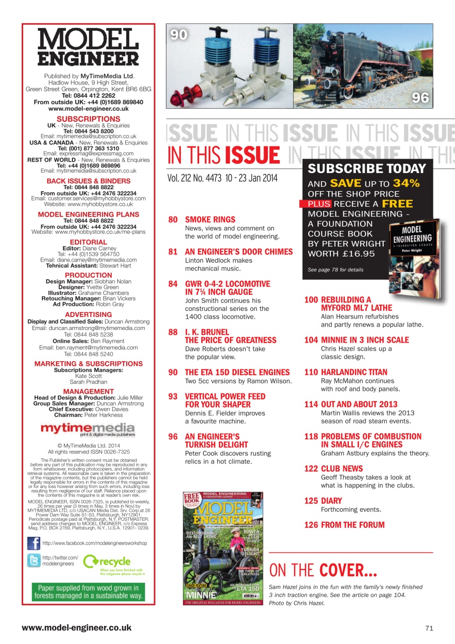 Model Engineer Preview Pages