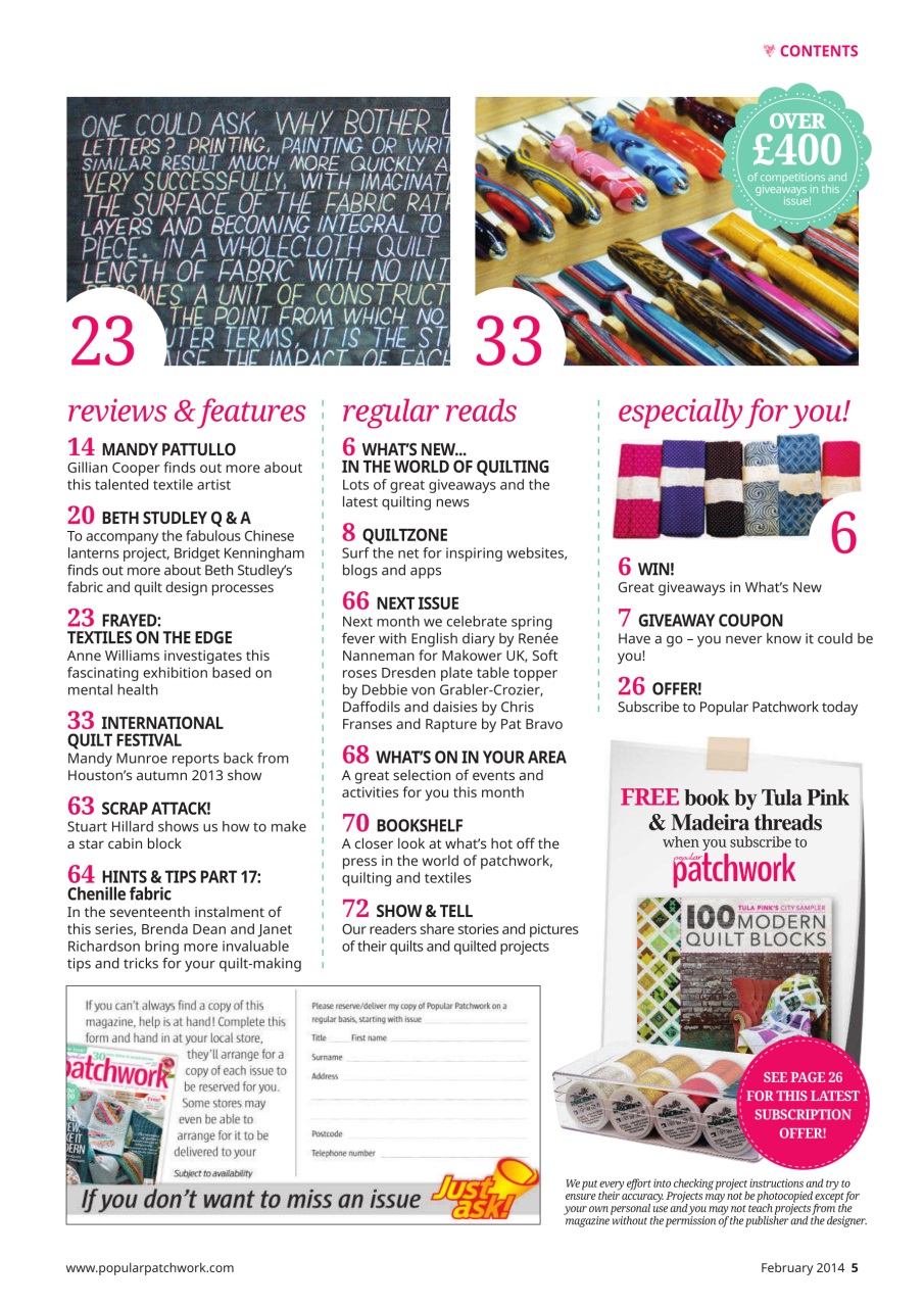 Popular Patchwork Magazine Preview Pages