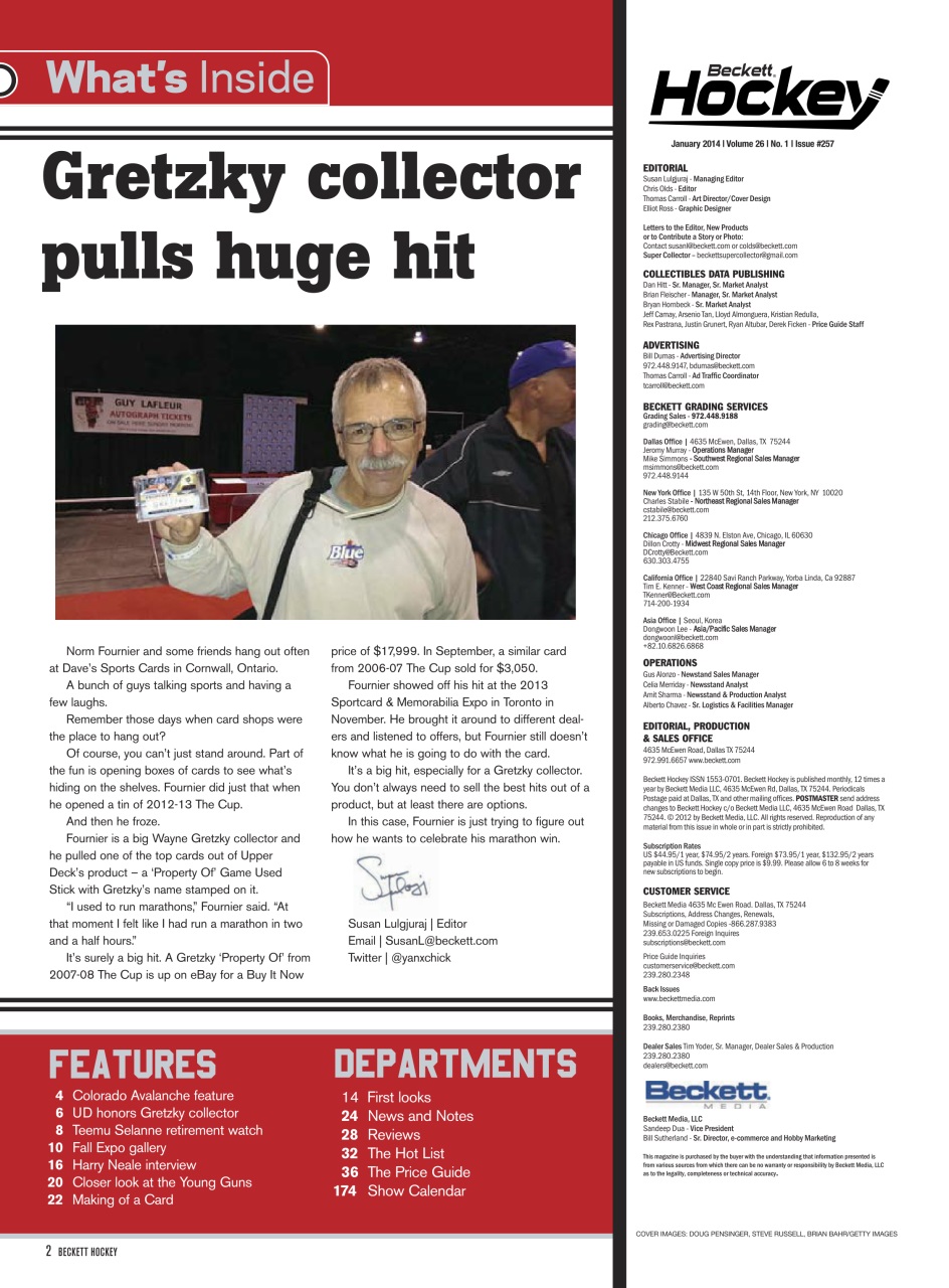 Beckett Hockey Magazine Preview Pages