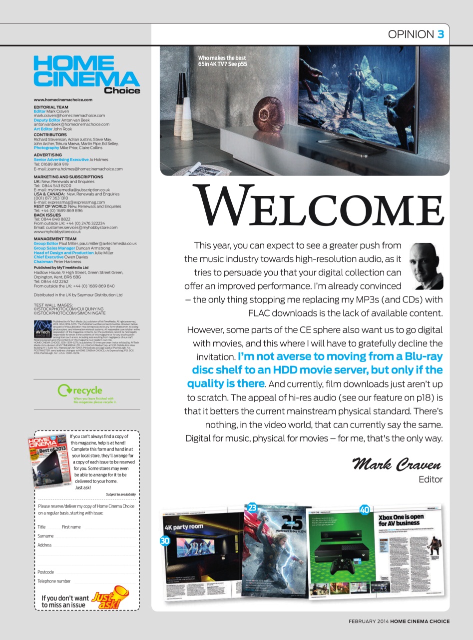 Home Cinema Choice Preview Pages