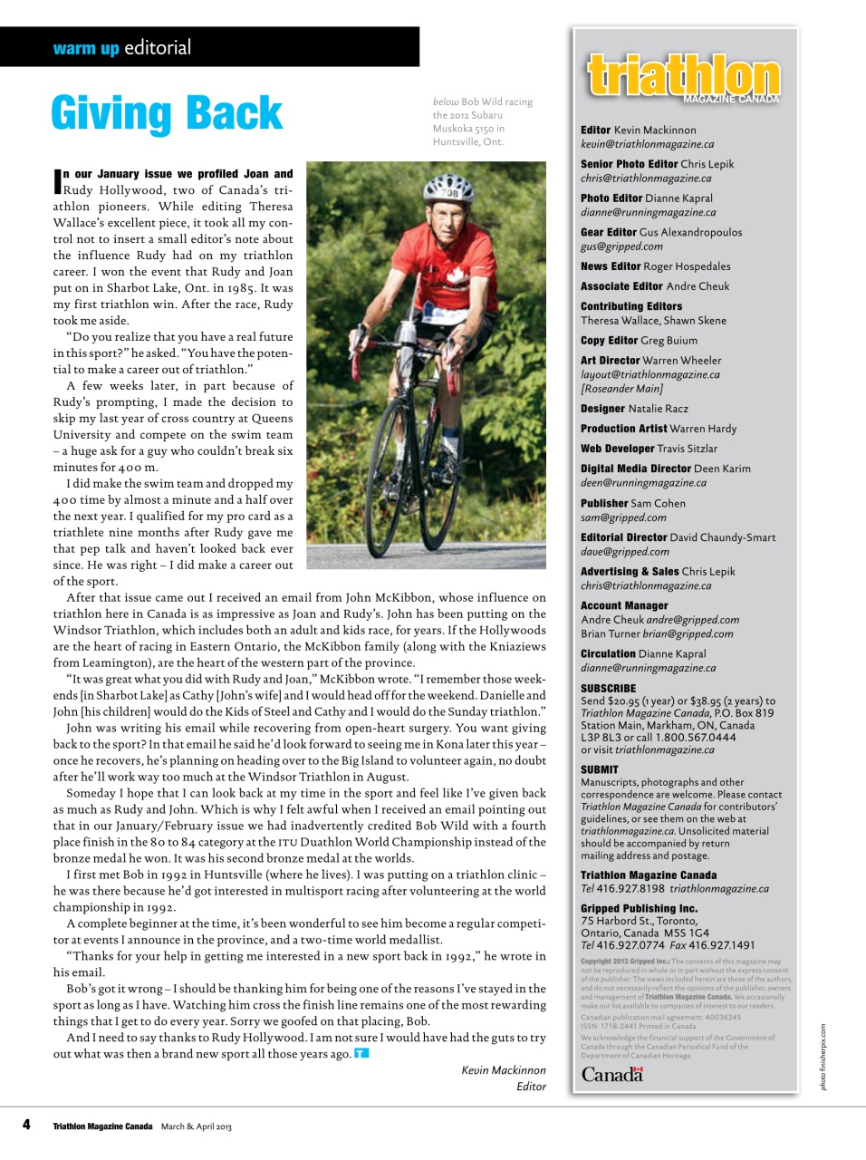 Triathlon Magazine Canada Preview Pages