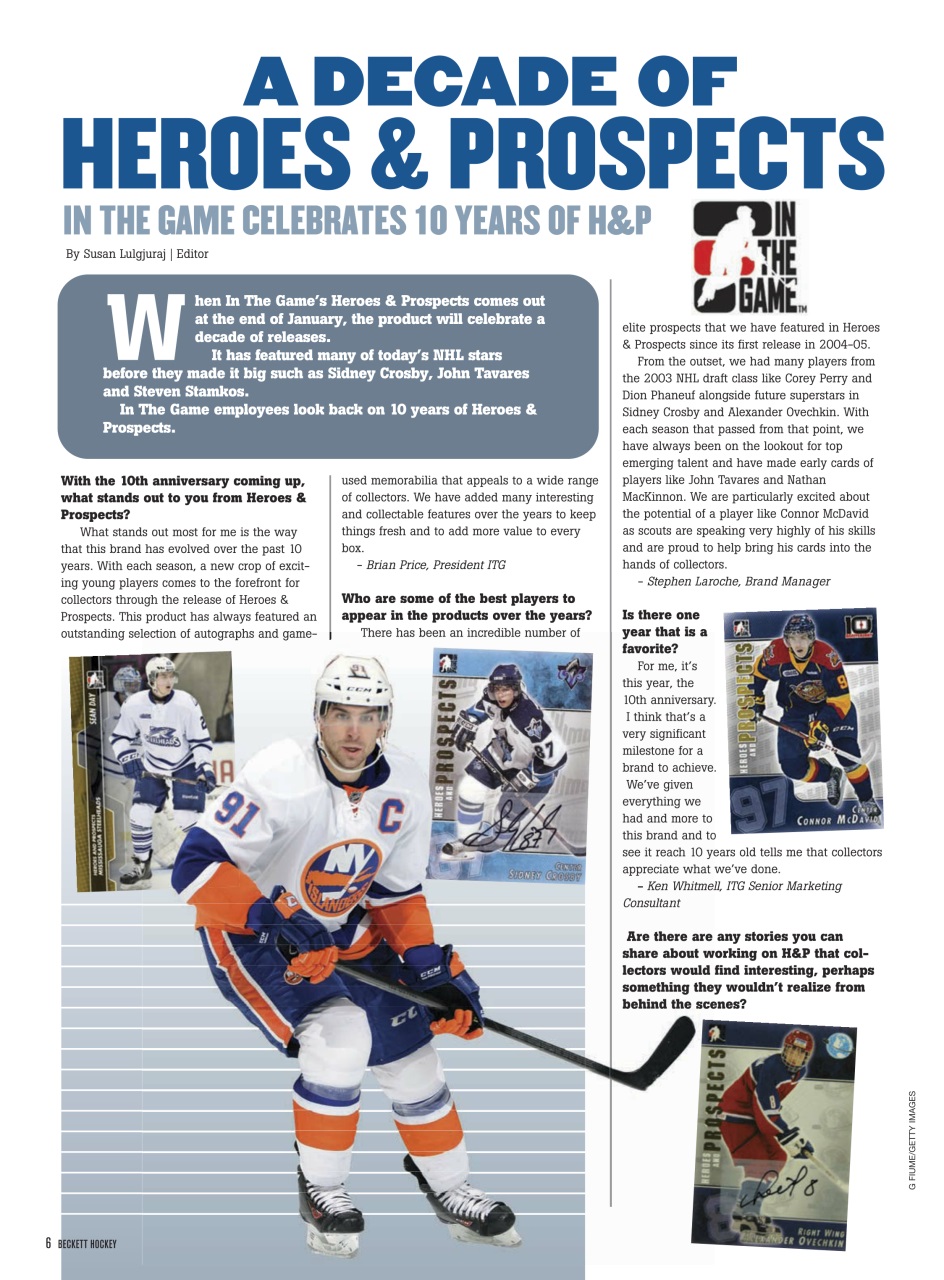Beckett Hockey Magazine Preview Pages