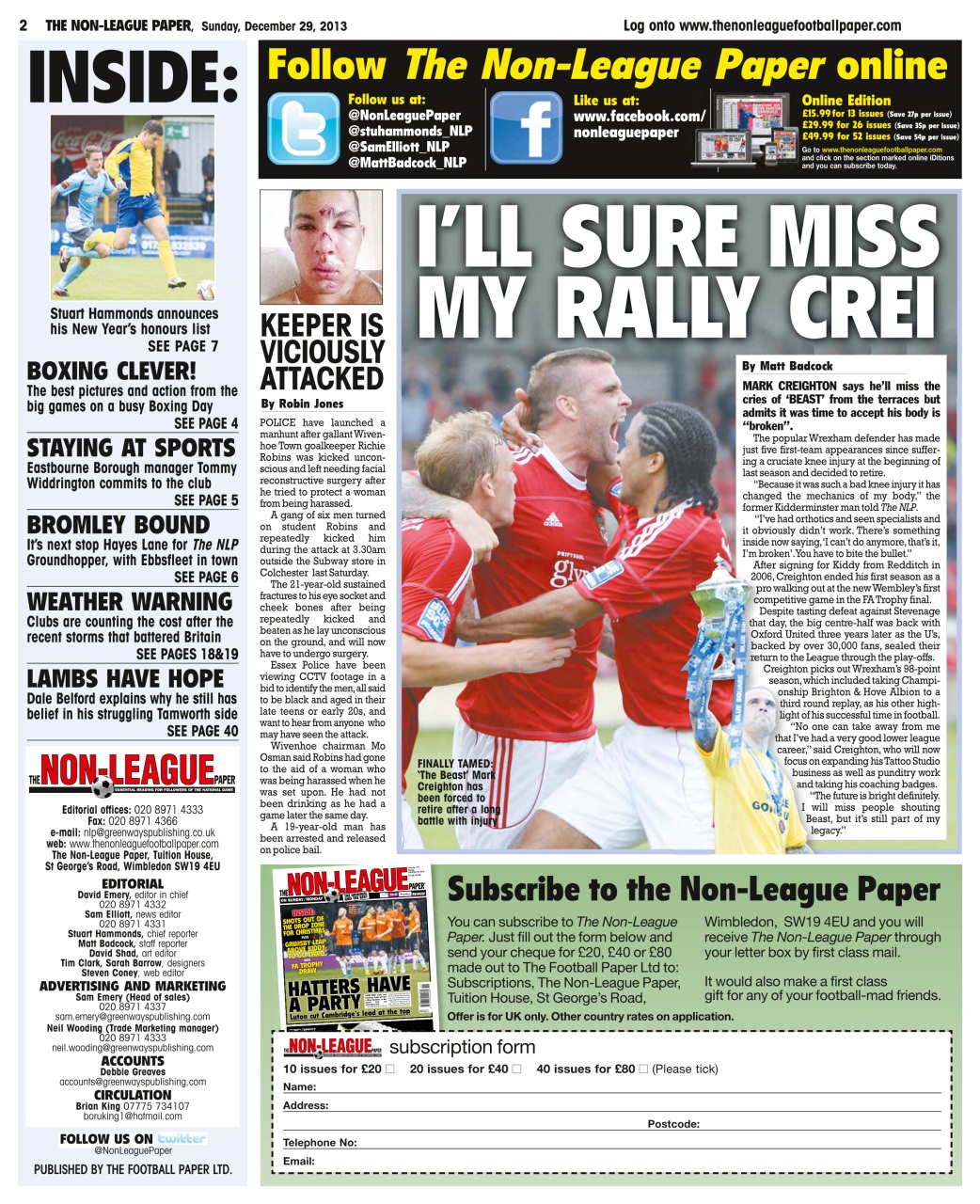 The Non-League Football Paper Preview Pages