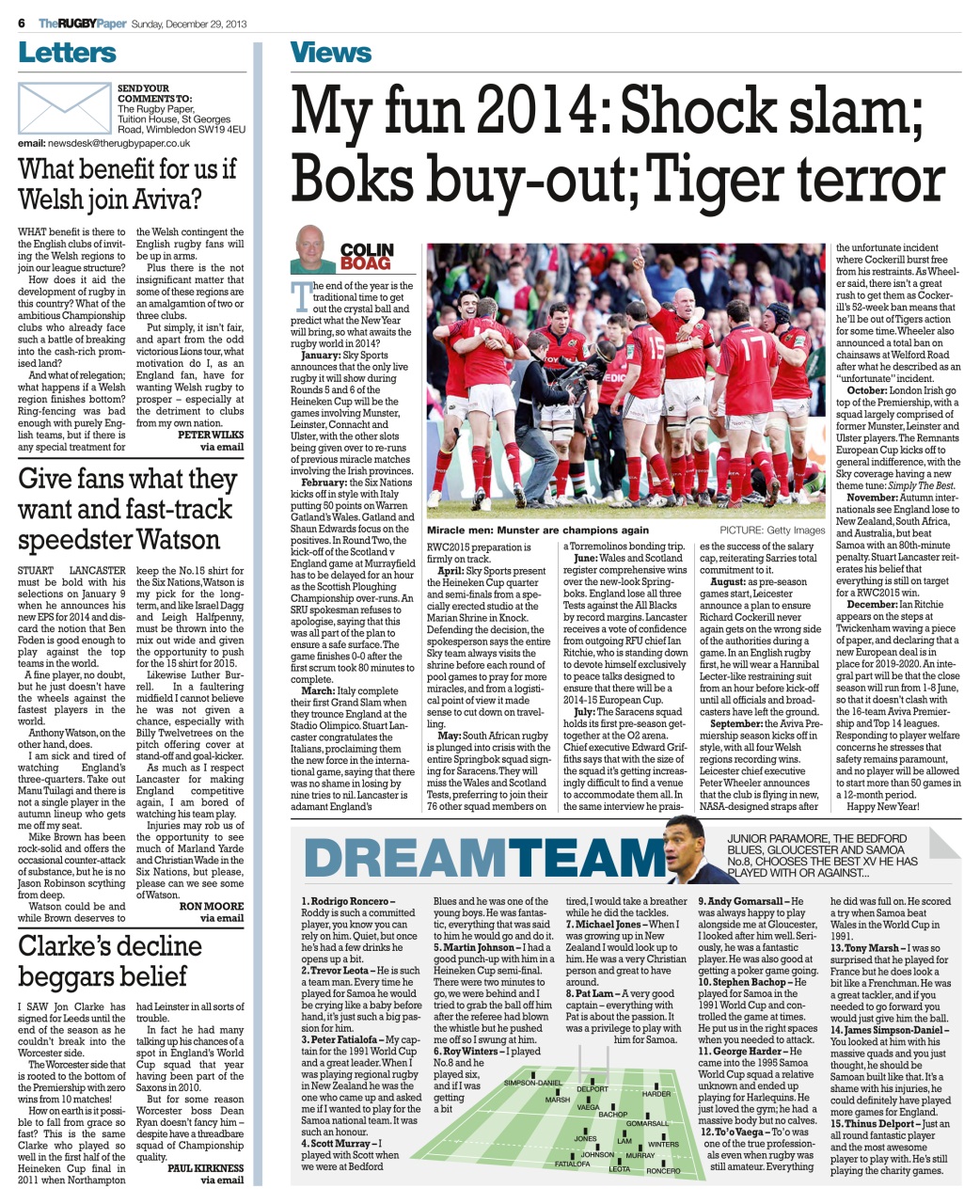 The Rugby Paper Preview Pages