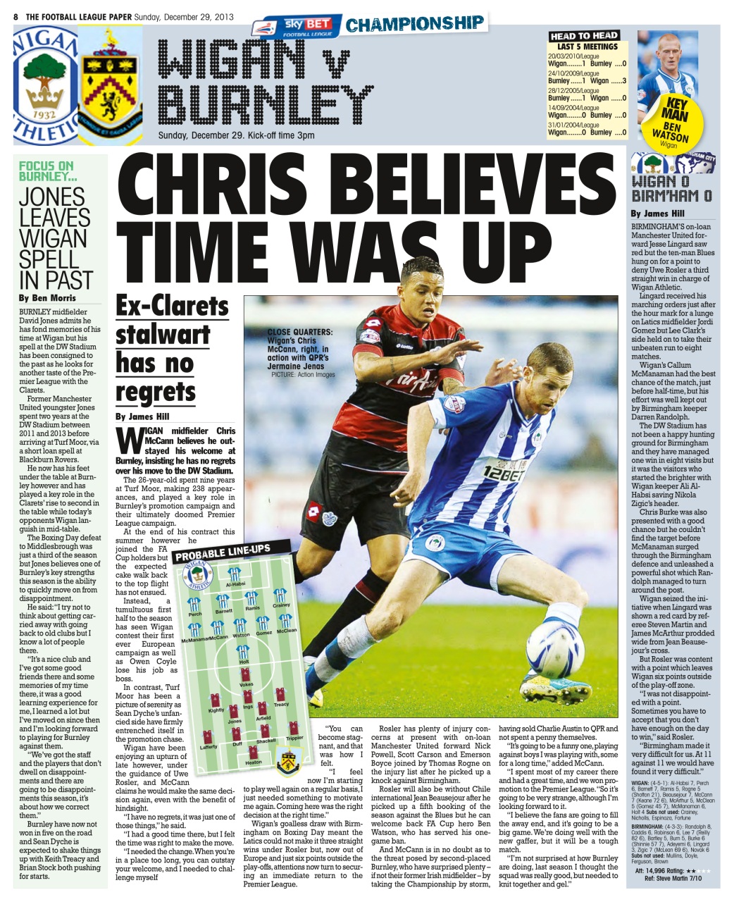 The Football League Paper Preview Pages