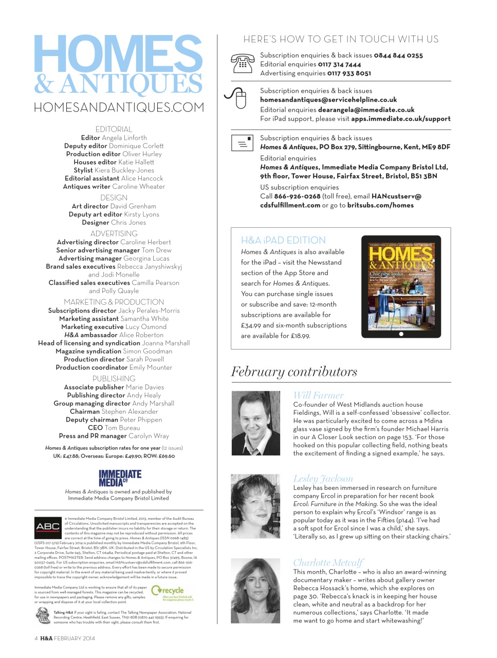 Homes & Antiques Magazine Preview Pages