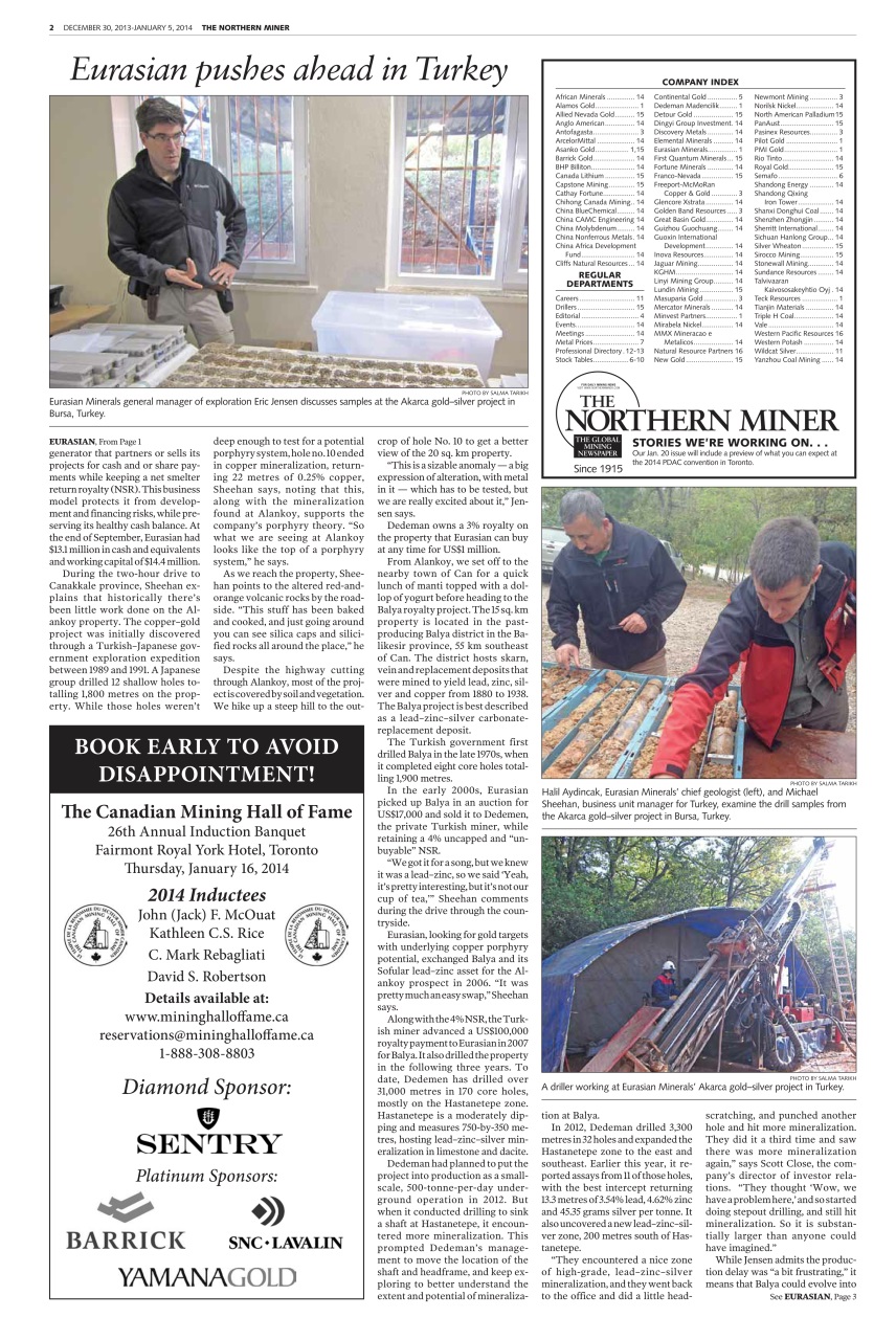 The Northern Miner Preview Pages