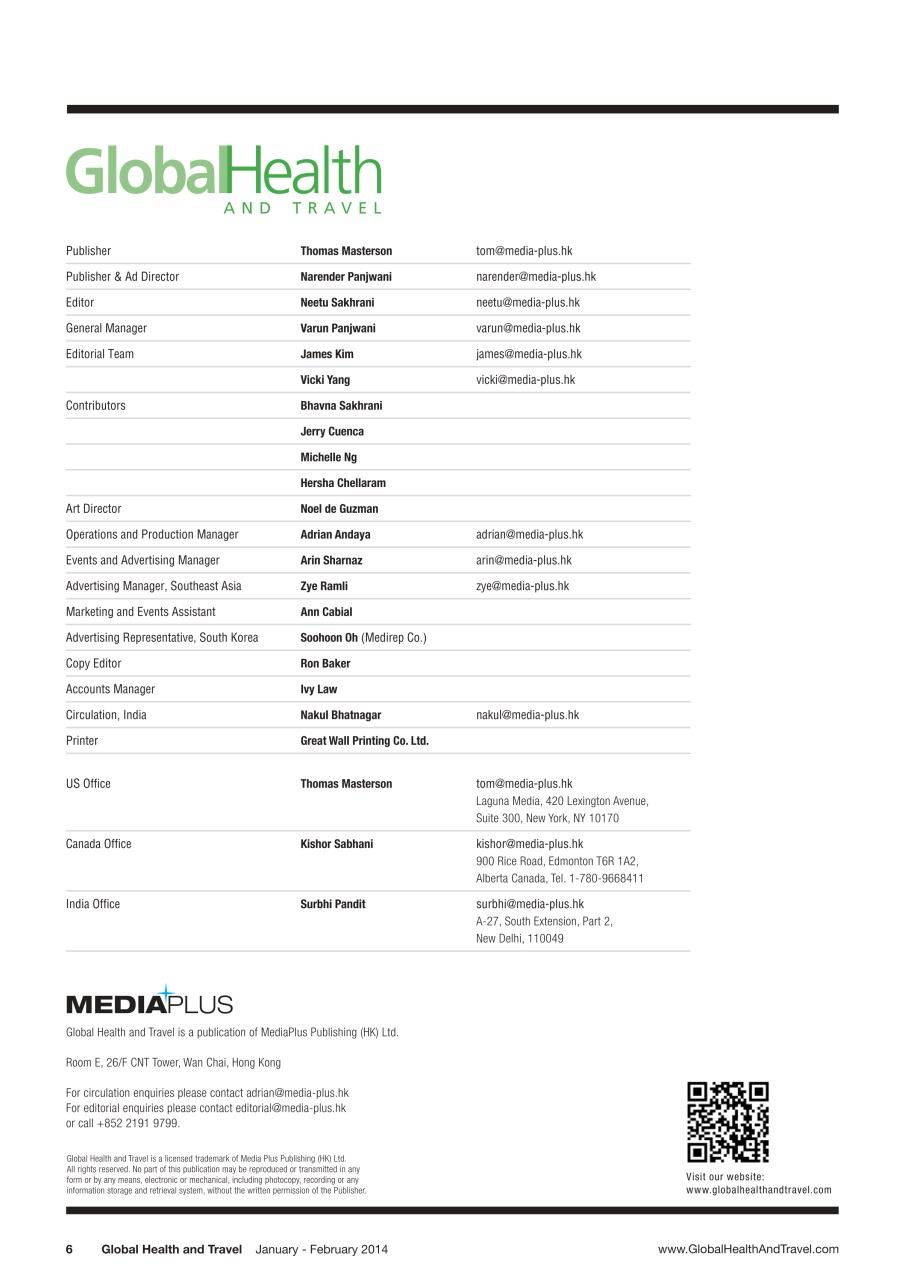 Global Health and Travel Preview Pages