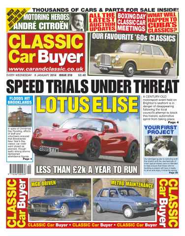 Classic Car Buyer issue No.210 Speed Trials Under Threat