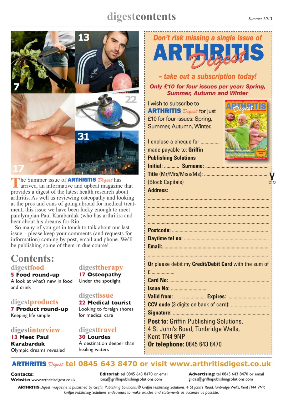 Arthritis Digest Preview Pages