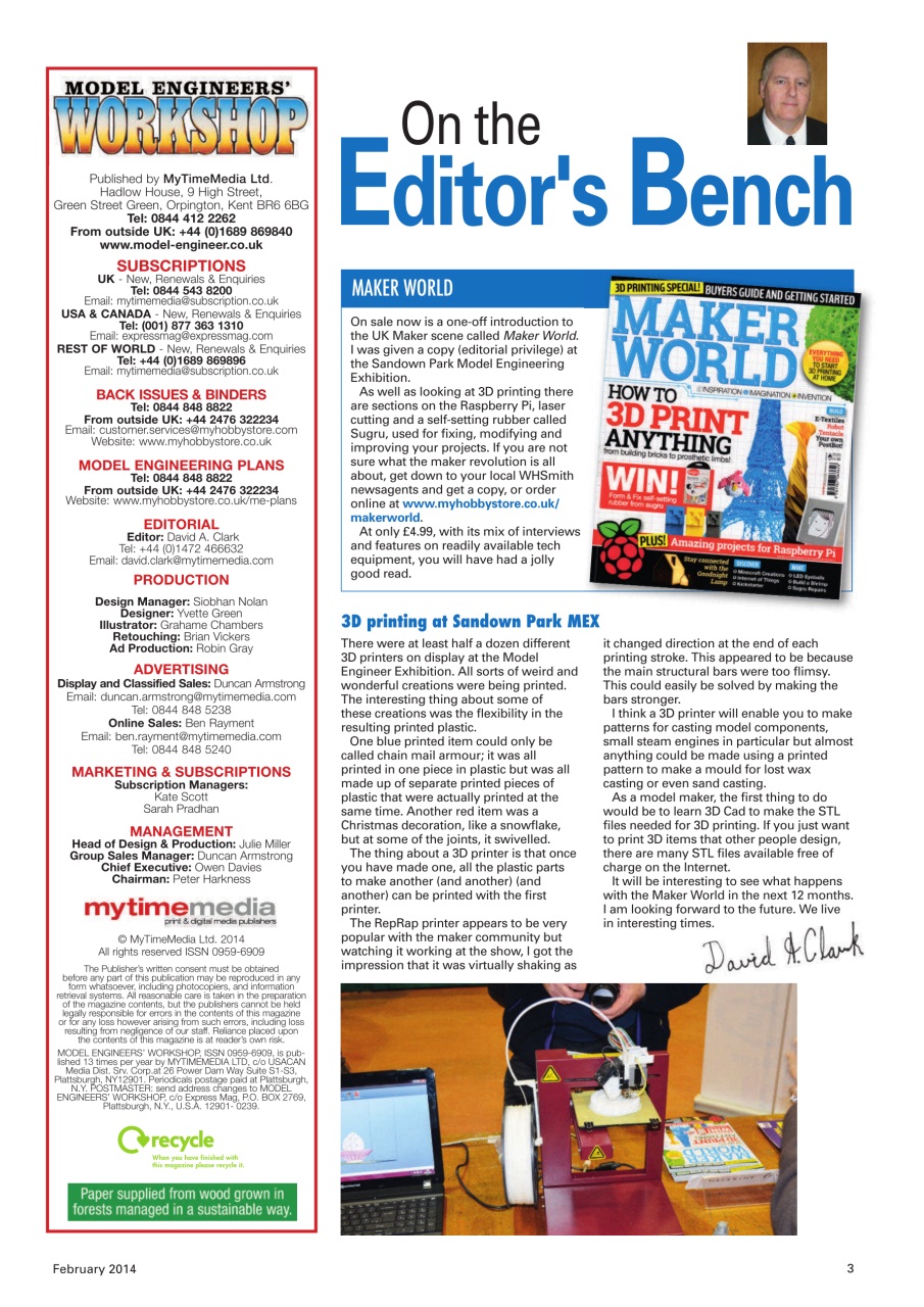 Model Engineer & Workshop Magazine Preview Pages