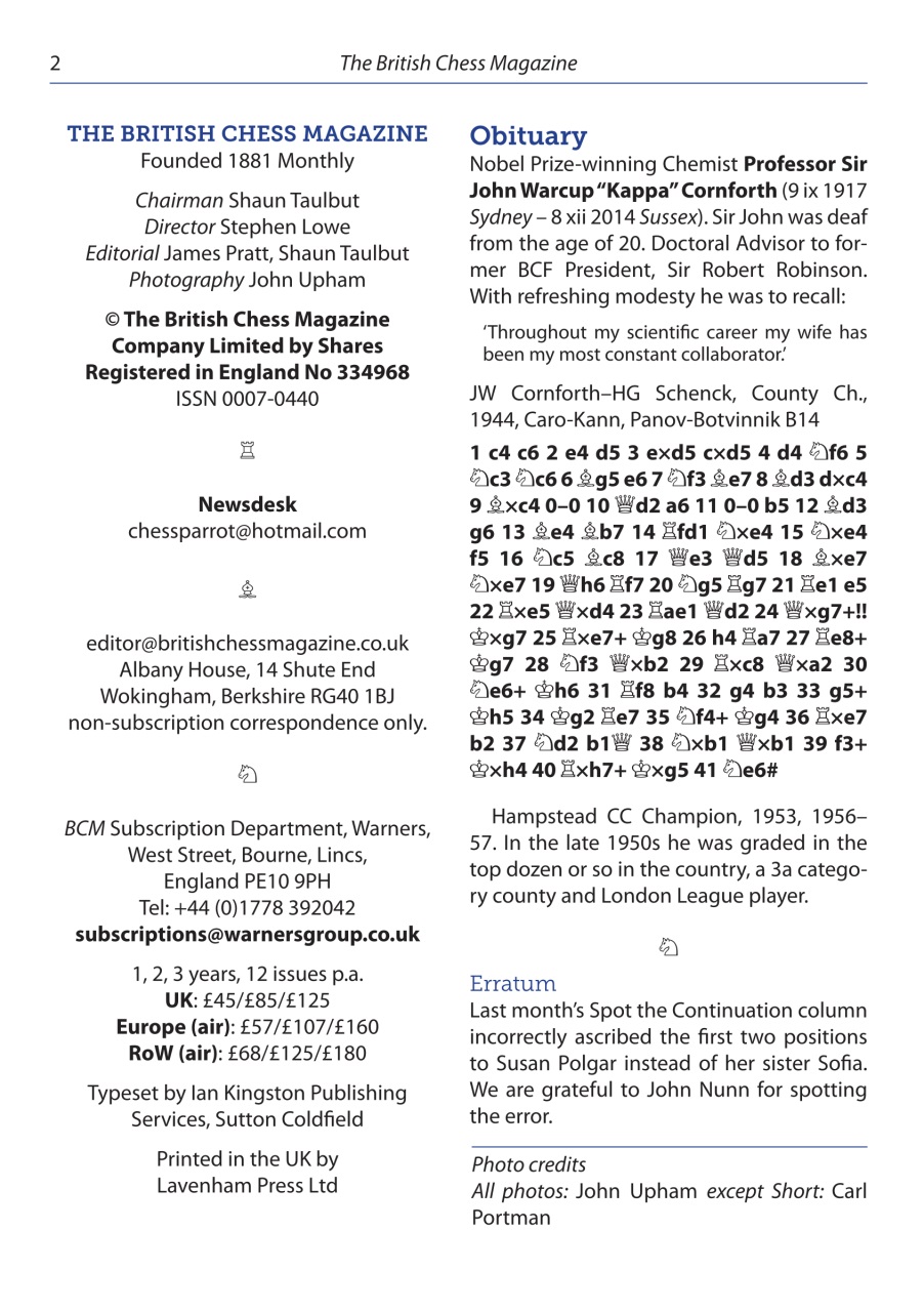 British Chess Magazine Preview Pages
