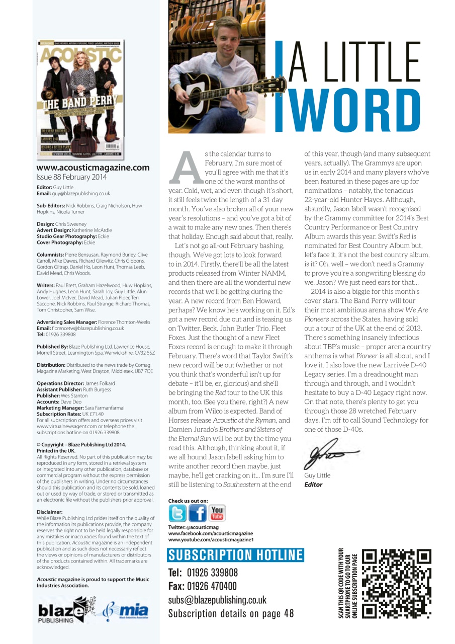 Acoustic Preview Pages