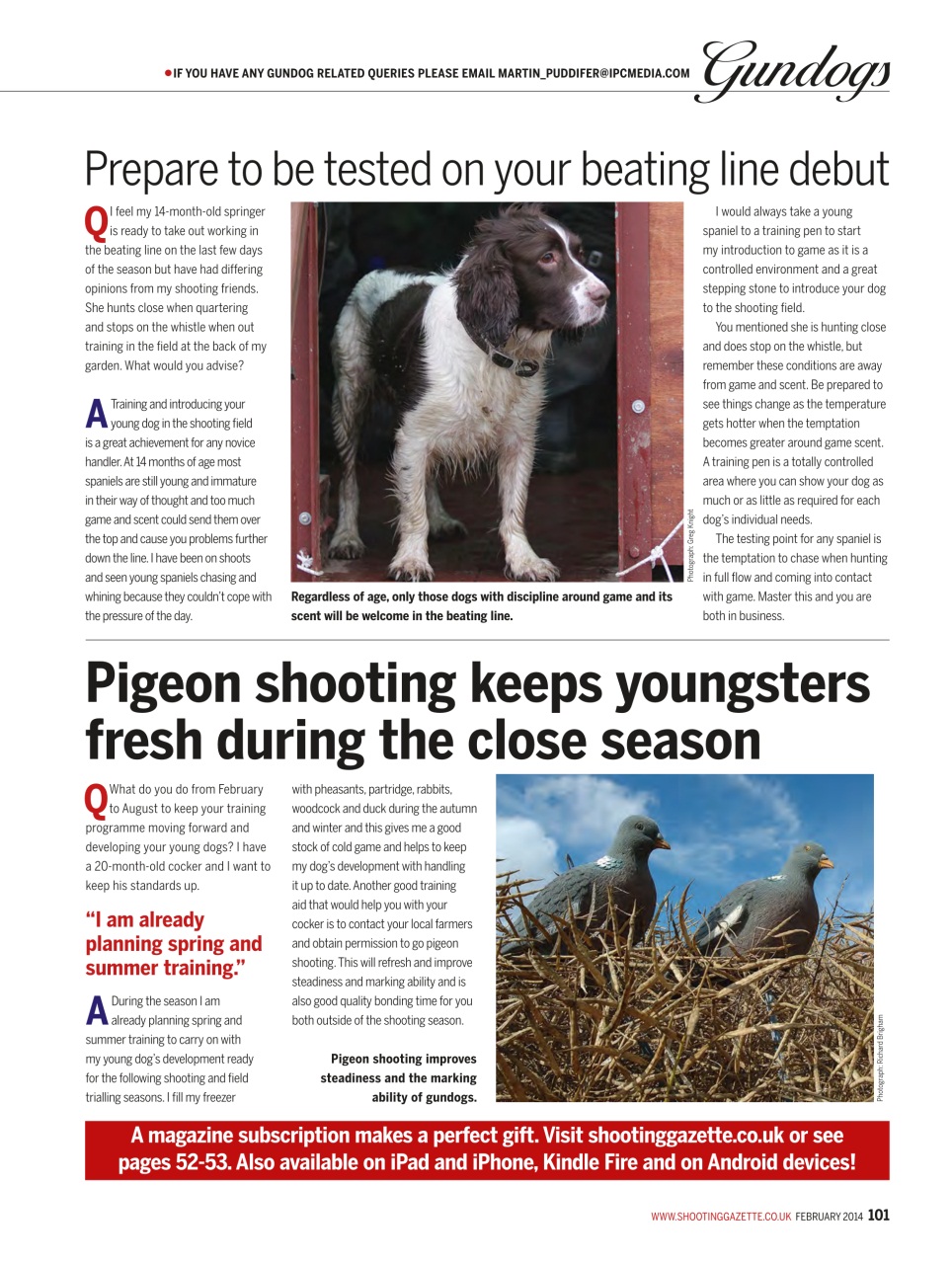 Shooting Gazette Preview Pages