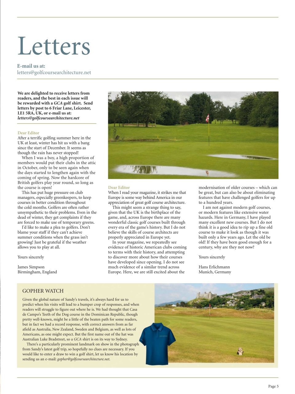 Golf Course Architecture Preview Pages