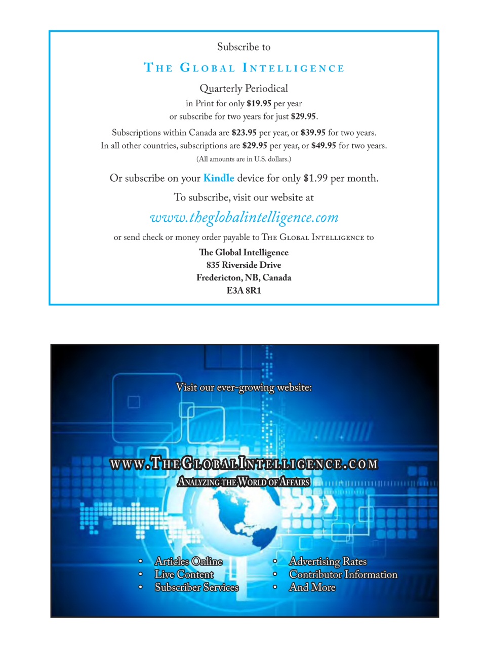 The Global Intelligence Preview Pages