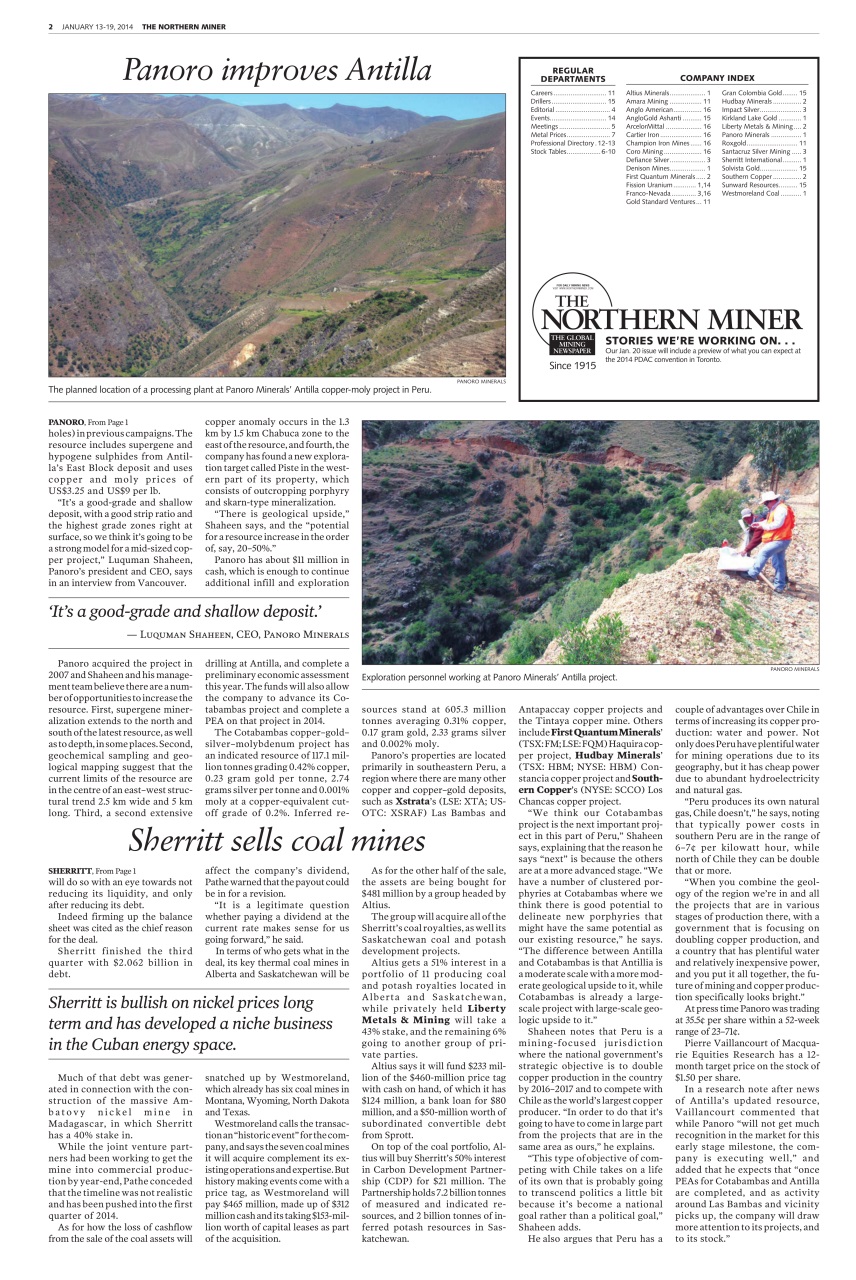 The Northern Miner Preview Pages