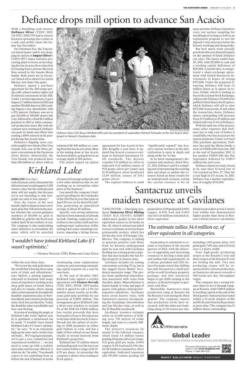 The Northern Miner Preview Pages