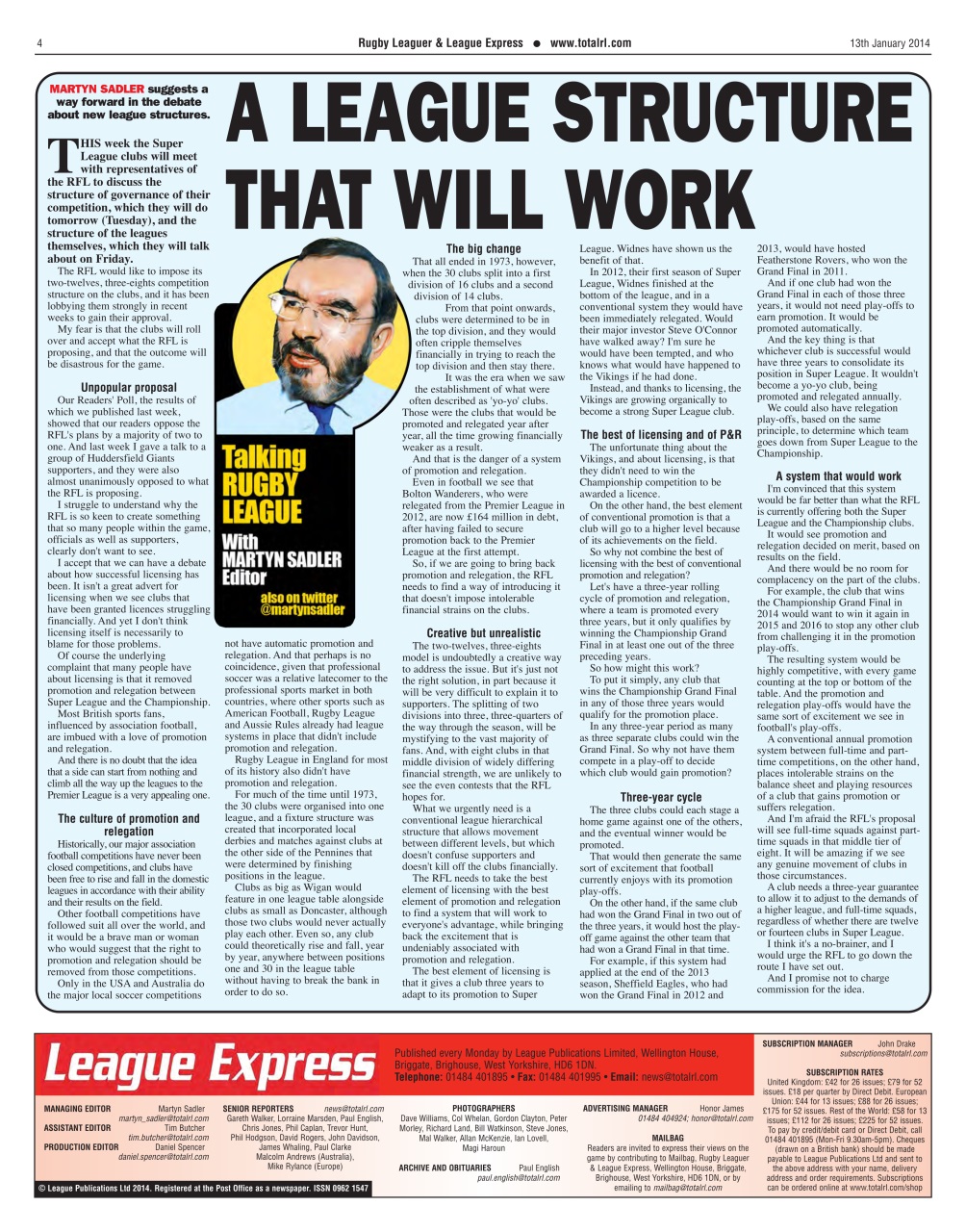 League Express Preview Pages