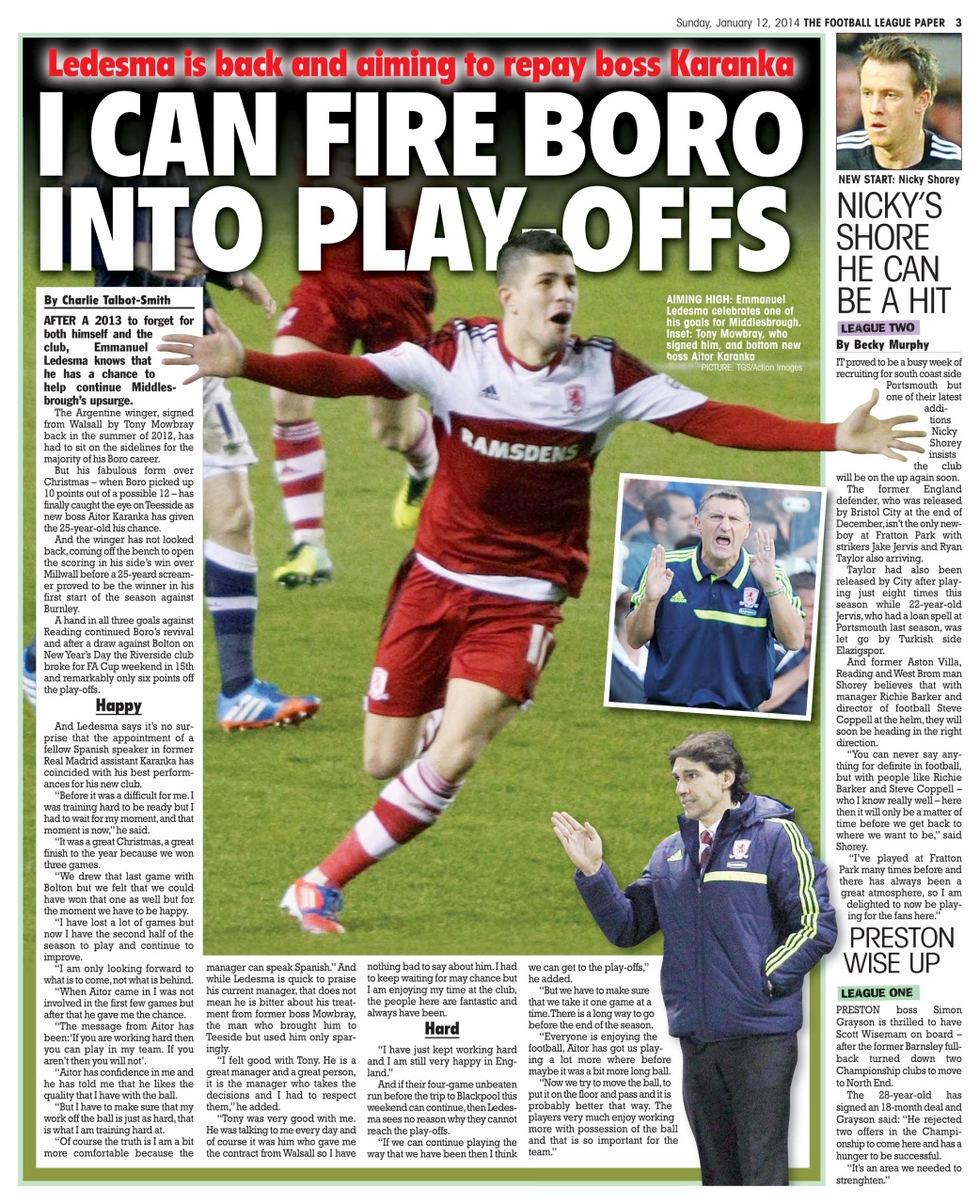 The Football League Paper Preview Pages