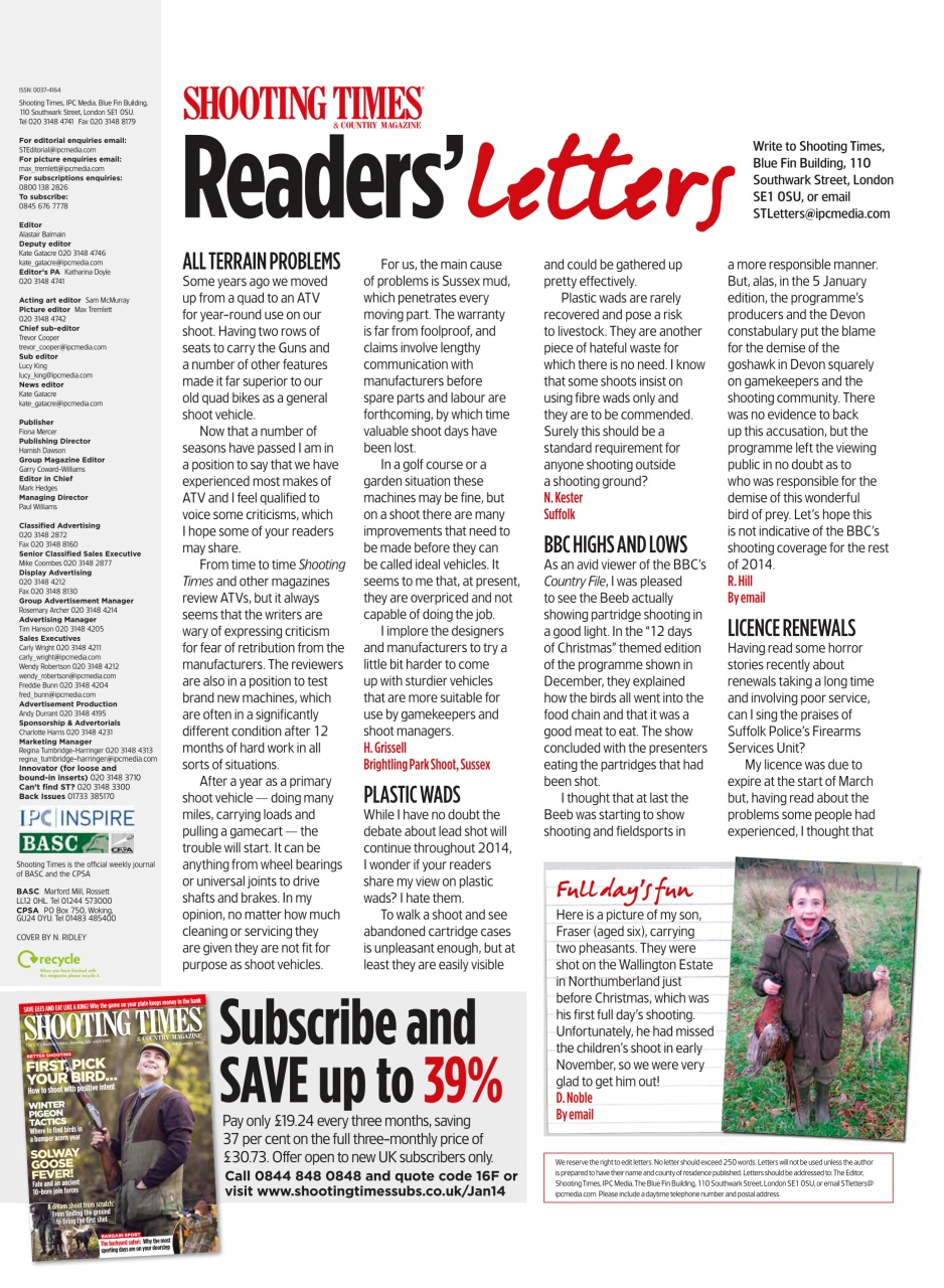 Shooting Times & Country Preview Pages