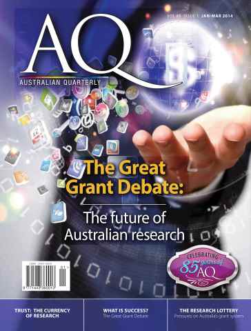 AQ: Australian Quarterly issue AQ: Australian Quarterly 85.1
