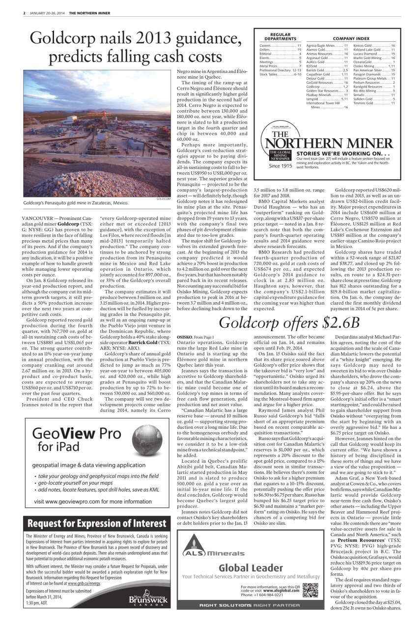 The Northern Miner Preview Pages