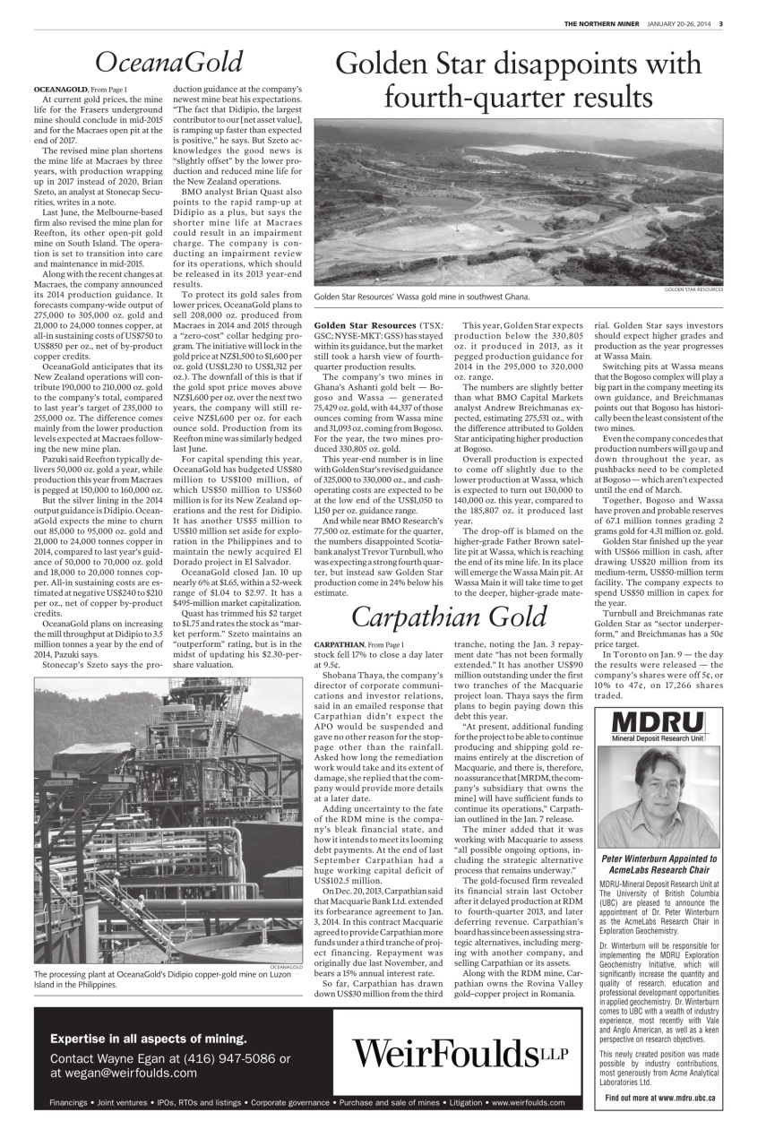 The Northern Miner Preview Pages