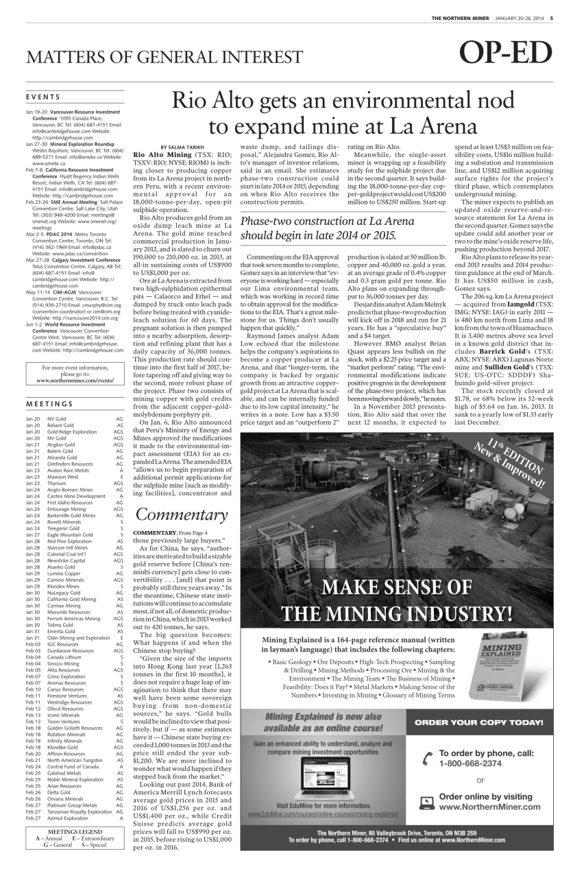 The Northern Miner Preview Pages
