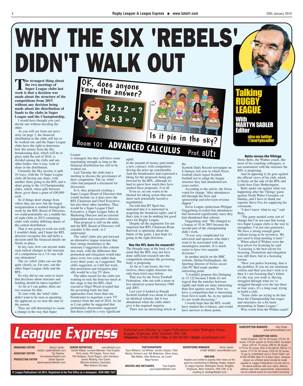 League Express Preview Pages